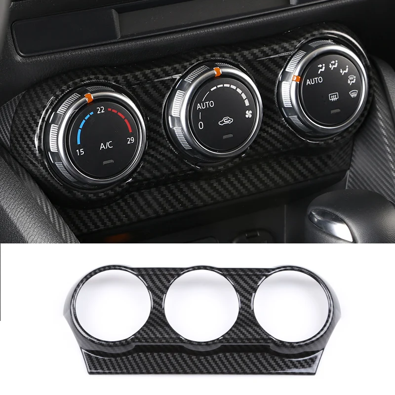 

Carbon Fiber ABS Air Conditioning Switch Cover Trim Car Styling Accessories For 2015 16 2017 Mazda 2 Demio DL Sedan DJ Hatchback