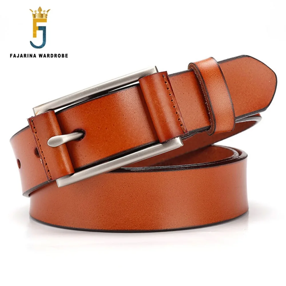 FAJARINA Fashion Quality Pure Solid Cow Skin Leather Retro Styles Pin Buckle Metal Cowhide Belts for Women 2.7cm Wide LDFJ088