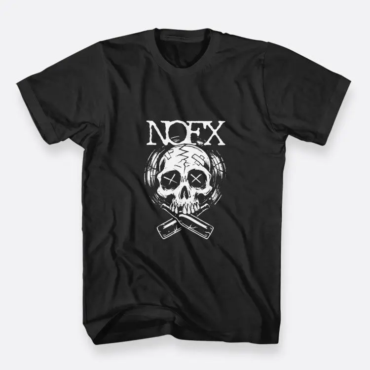 

NOFX Rock Skull Punk Black Tee Size S-3XL Men's Cotton T-shirt Tees Custom Jersey t shirt hoodie hip hop t-shirt xxxtentacion