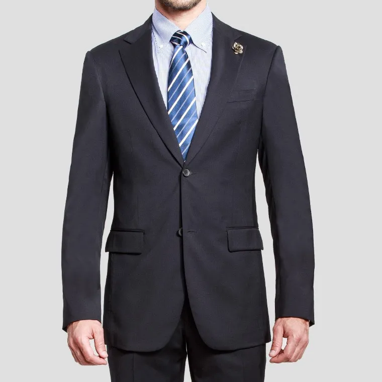 

High Quality Mens Fashion charcoal Wedding Suits Notch Lapel Two Button Tuxedos ( jacket+Pants+tie)