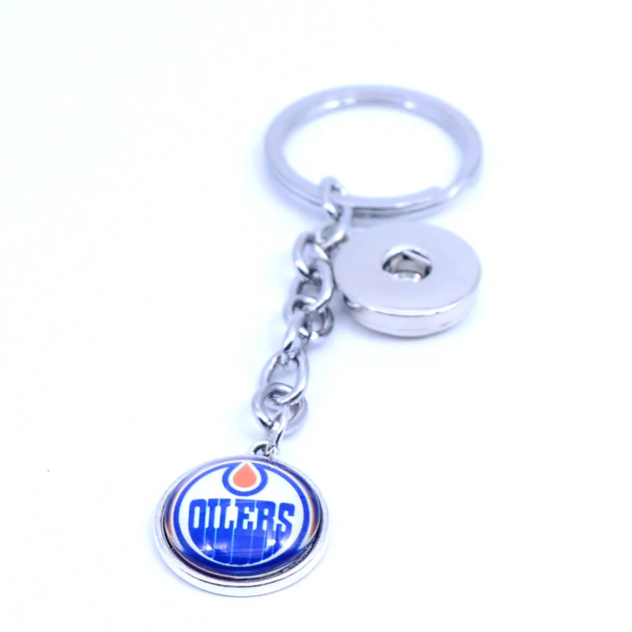 Ice Hockey Keychain NHL Edmonton Oilers Charm Key Chain Car Keyring for