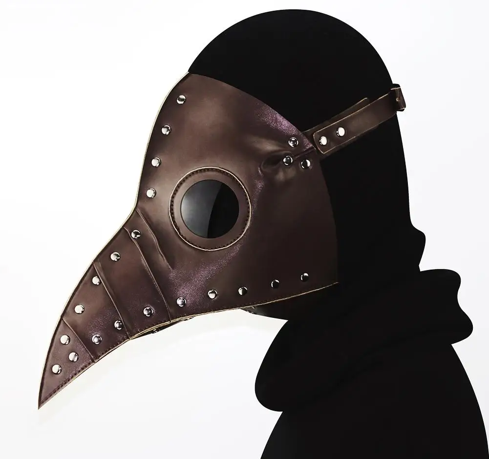 Модные кожаные маски для косплея на заказ, Вечерние Маски для Хэллоуина, маска дятла - Цвет: HG074 coffee