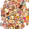 Vintage 30pcs Mixed Painting Wooden Buttons For Crafts Scrapbooking Sewing Clothes Button DIY Kid Apparel Supplies 15-35mm M1893 ► Photo 2/5