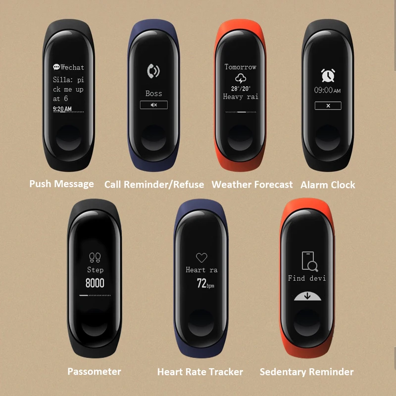 Kebugaran tracker Xiao Mi Band 