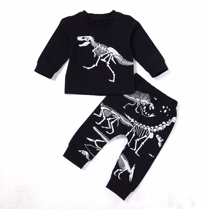 

Kids Baby Boys Outfits Clothes Dinosaur Long Sleeve T-shirt Tops+Long Pants 2PCS Set
