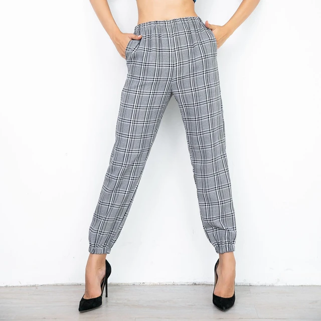 pantalones mujer cintura alta elegantes pantalones cuadros ropa mujer talla grande pantalones señora ofertas calientes con envio gratis pantalon mujer casual 81789 - AliExpress