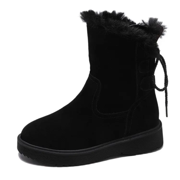 

Female Winter New Style 2018 Korean Version Leisure Boots With Thick Sole Plush To Keep Warm And Slip-proof Fur women Boot