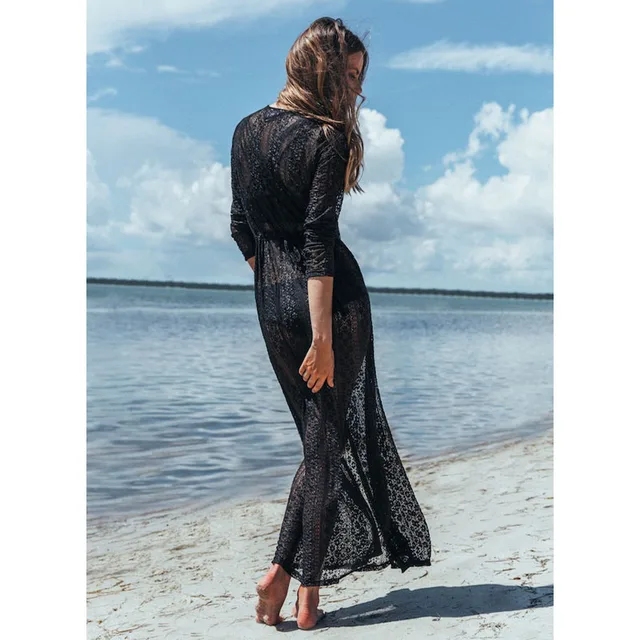 Cheap Ladies Beach Wear Robe De Plage 2018 Summer Beach Cover-Ups Women Lace Bikini Long Beach Dress Bathing Suit Pareos Tunics T0175 Cheap Ladies Beach Wear Robe De Plage 2018 Summer Beach Cover-Ups Women Lace Bikini Long Beach Dress Bathing Suit Pareos Tunics T0175