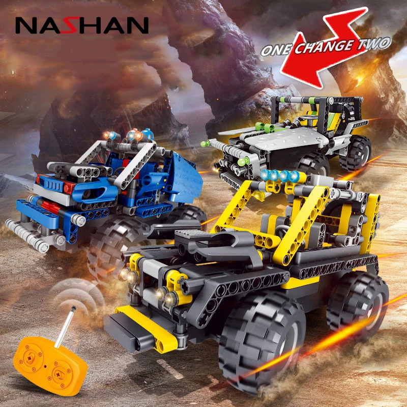 

2 IN 1 Radio Control RC SUV Car Building Blocks Remote Control Vehicle Toy DIY Toy Educational Brick for Children Birthday Gifts
