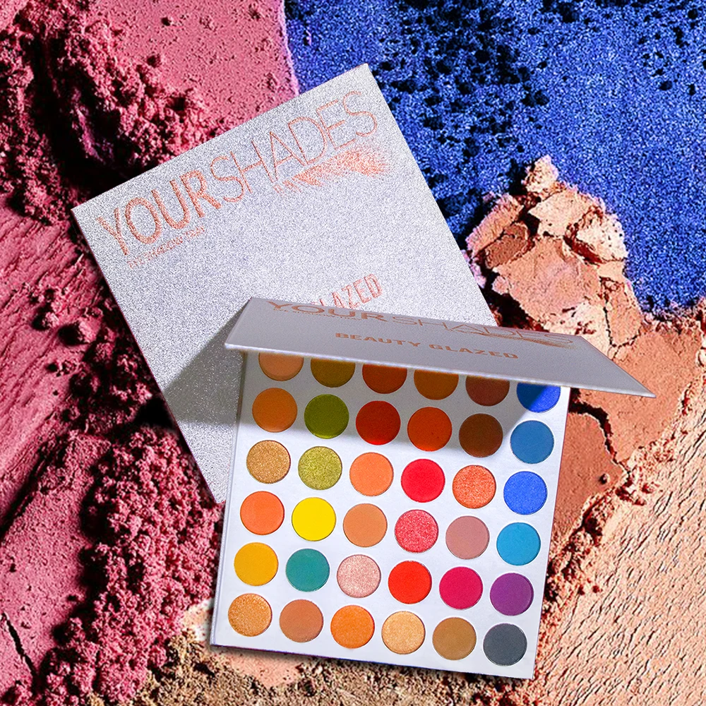 Палитра теней для век 2020 Beauty Glazed 36 цветов блестящие пигментированные тени