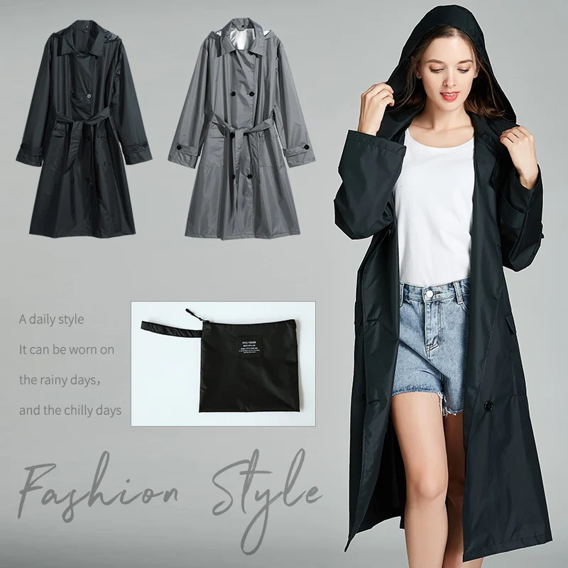 Goede Volwassen Universele mode verlengd en dichtgeknoopt outdoor windscherm regenjas, vochtige zonnebrandcrème gecoat wandelen jas