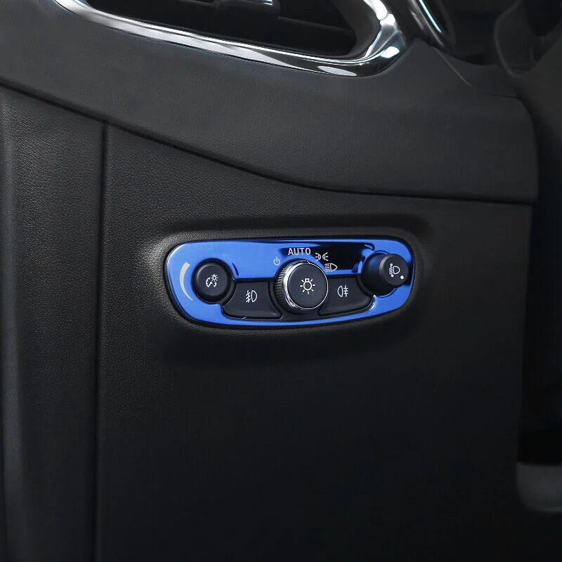 

For Chevrolet Equinox 2017 2018 Stainless steel Head Light Lamp Headlamp Switch Button Decoration Frame Cover Trim 1 Piece