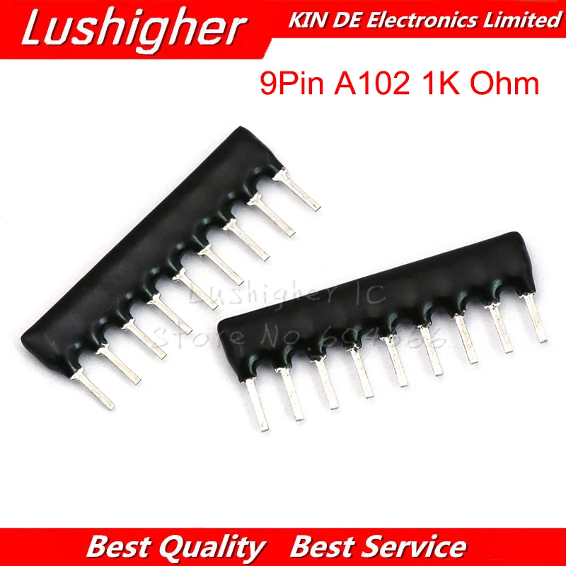 

10pcs Network Resistor Array DIP Exclusion 9pin 1K A102 102 Ohm 9A102J 9A102G 9A102 A102J A102G Network Resistor Array