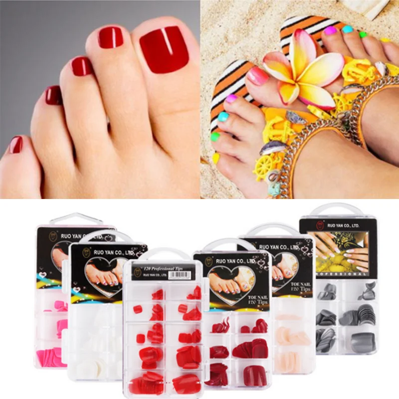 

13 Colors Summer French Candy False Toes Nail Art Tips Natural Colorful Fake Toenails Artificial Full Cover Nail Art Decorations