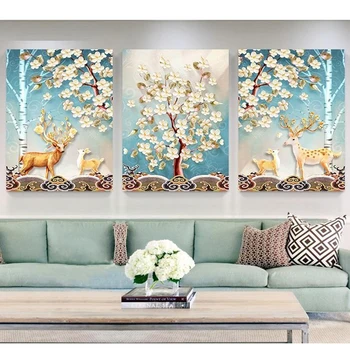 

3pcs 5D Diamond Embroidery Sale tree deer Full Square Diamond Painting Cross Stitch Kit Diamond Mosaic Crystal decor