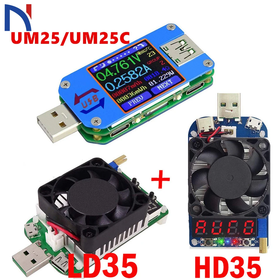 UM25 UM25C Для APP USB 2,0 Тип-C ЖК-дисплей Вольтметр Амперметр Напряжение измеритель тока, для батареи зарядки измерения с 35 Вт LD35 HD35 нагрузки