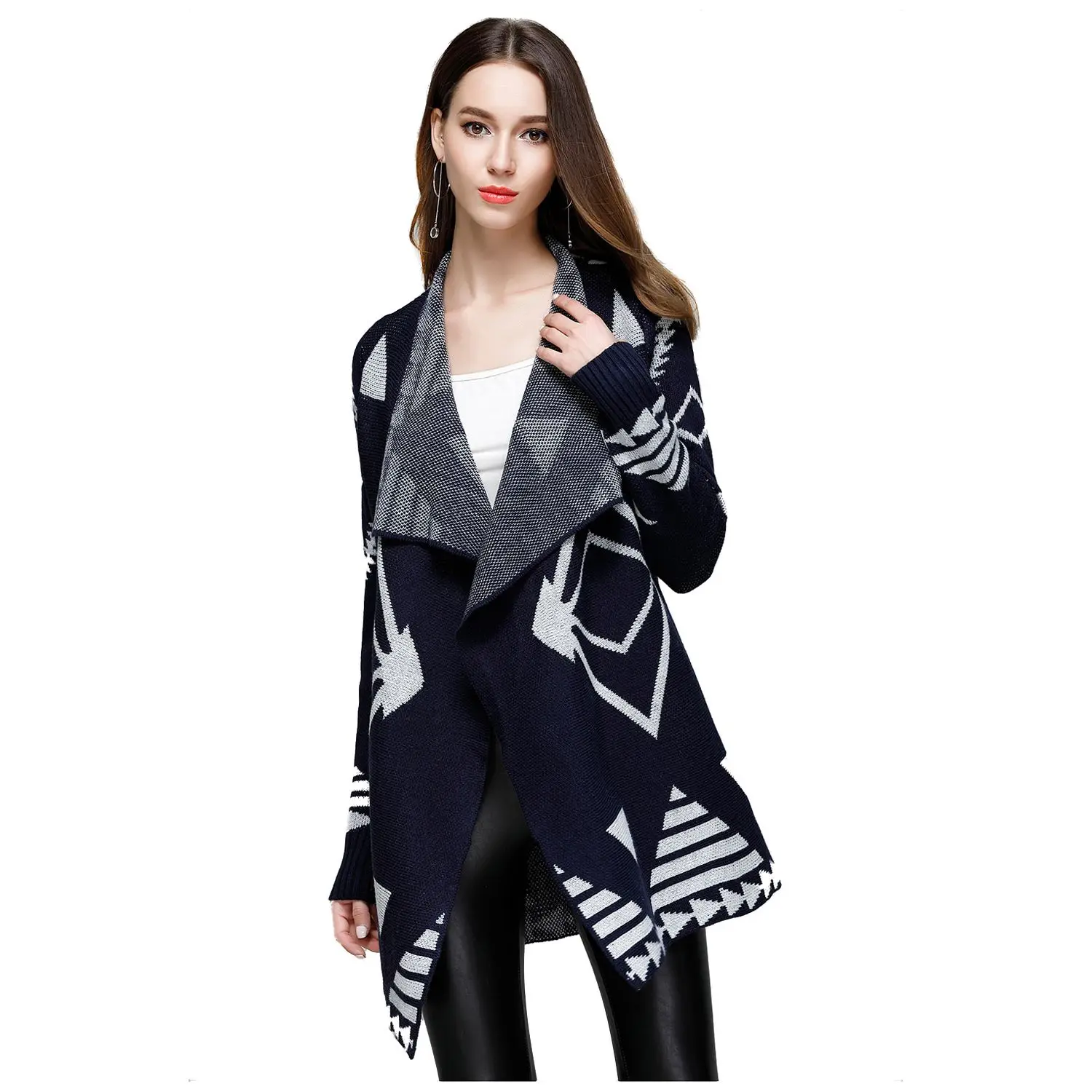 Women's New Elegant Warm Knitted Cardigan Female Sweater Spring Autumn Fashion Knitting Coat