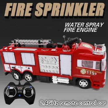 

4ch 2.4G remote control car RC Fire truck toys with Music and light Children's RC truck toys gifts RC Engineering car toys
