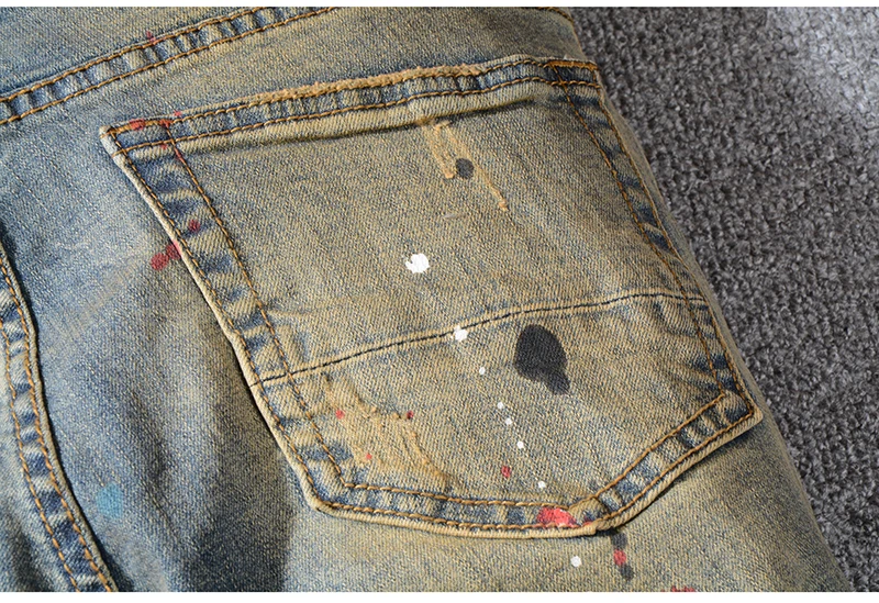 Sokotoo мужские рваные джинсы в винтажном стиле, синие потертые Стрейчевые джинсовые штаны высокого качества