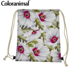 Coloranimal для девочек-подростков мальчиков Drawstring сумка мини сумка Mochila Новой Зеландии цветочный дизайн Bagpack Cinch Sack Строка Сумка