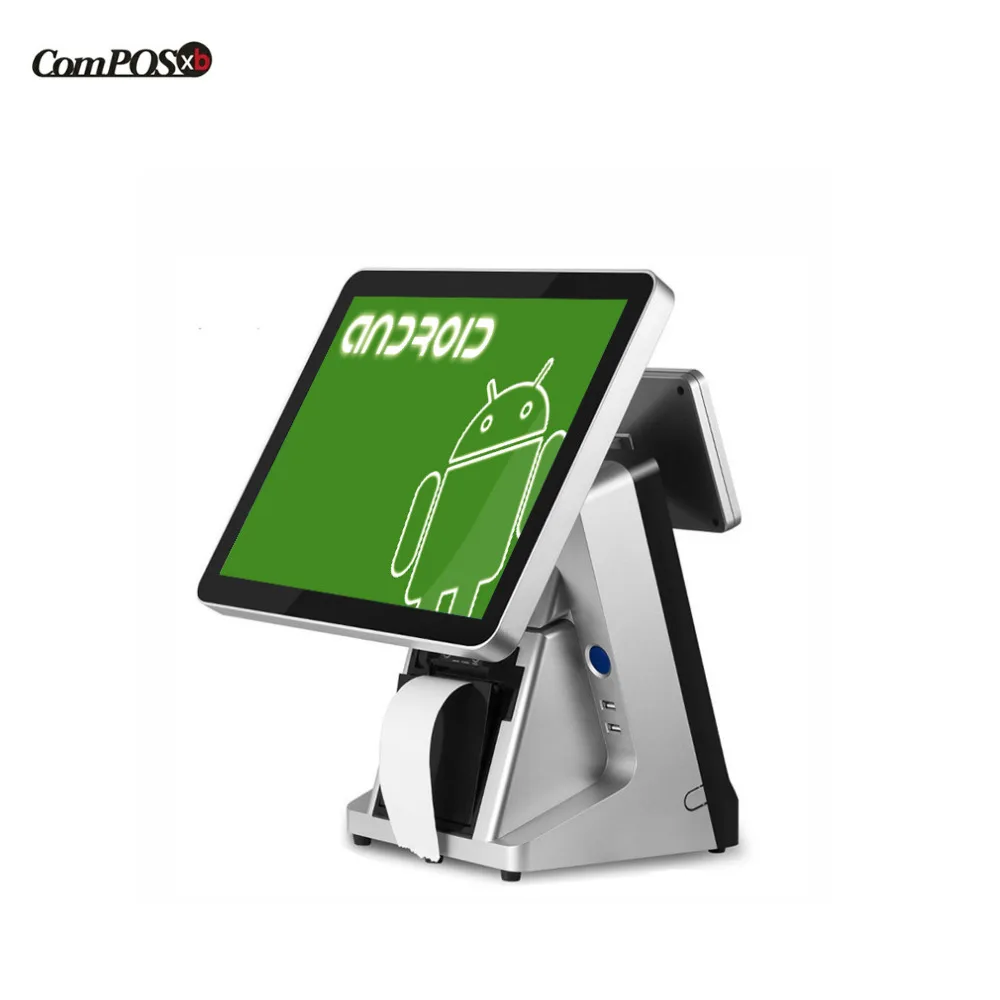 

Android hot-sale 15 touch dual screen POS system pos terminal Built-in thermal Printer all in one window point of sales
