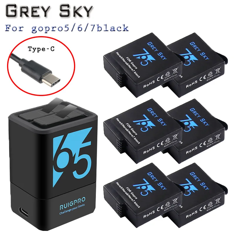

bateria hero5 1600mAh Batterie for GoPro Hero 5 Go Pro Hero 6 7 Battery Go Pro Hero5 Hero6 hero7 Black Camera accessories