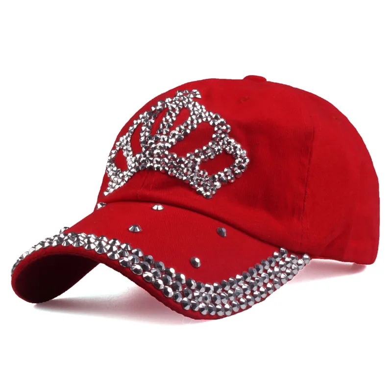 [YARBUU] бейсболки, новинка, модная Стильная мужская и женская Солнцезащитная шляпа, стразы, Джинсовая и хлопковая бейсболка - Цвет: red