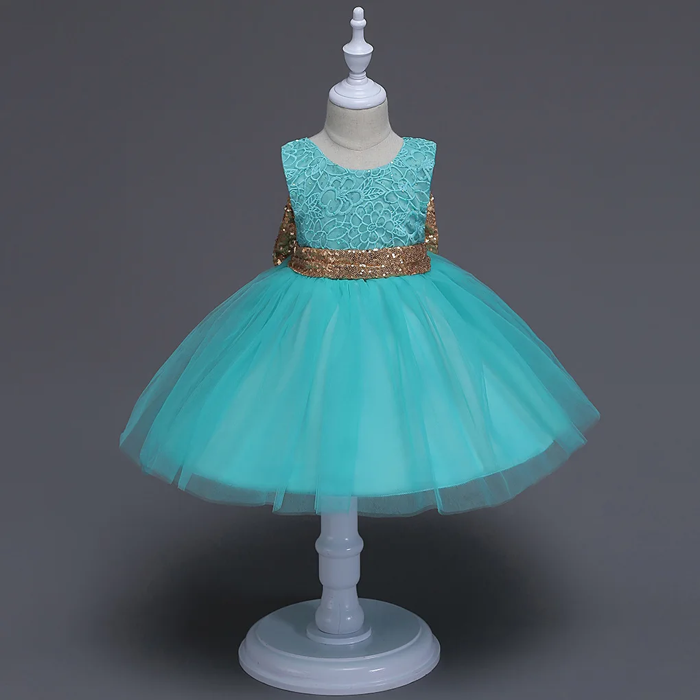 

Kids Dress Mesh Lace Sequin Back BowGirls Dress Elegant Dignified Dress Halloween Birthday Party Princess Dress Shein 1-5Y