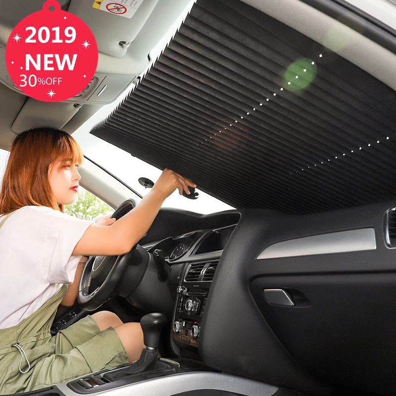 

46CM/65CM/70CM/80CM Upgarde Retractbale SUV Truck Car Front Windshield Sunshade Rear Window Sun Visor UV Protection Curtain