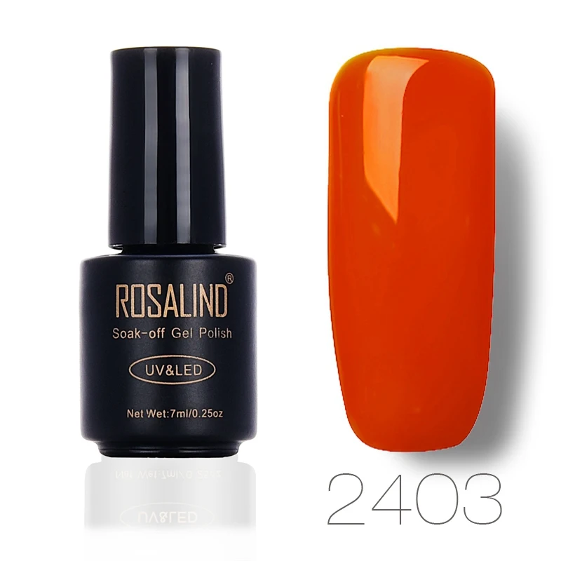 ROSALIND 7 мл Лак для ногтей великолепный цвет Гель-лак для ногтей Vernis полуперманентное верхнее покрытие Базовое покрытие гель-лаки для ногтей Гель-лак - Цвет: 2403