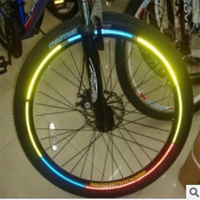 Reflector de bicicleta fluorescente MTB bicicleta pegatina rueda de ciclismo pegatinas reflectantes accesorios de calcomanía