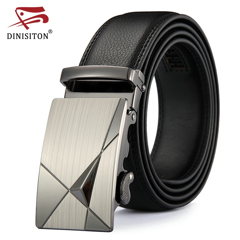 

DINISITON Men belt Genuine Leather Belts For Man Fashion Automatic Belts High Quality Business Male Strap Luxury Brand Belt
