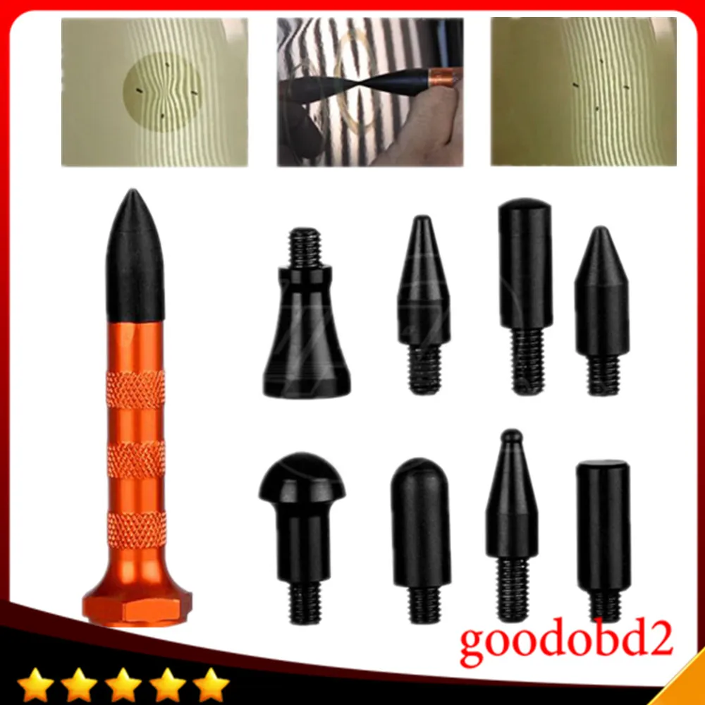 

Car 4s PDR Tools 9 Nozzles Gold Tap Down Pens Supply Professional Car Dent Repair Tools Paintless Hail Remover Ferramentas
