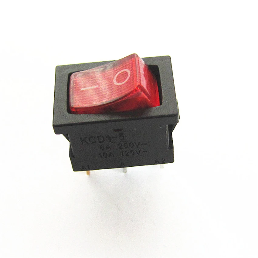 15*21mm KCD1 On-Off 3Pin Boat Car Rocker Switch 6A/10A 250V/125V AC Red Button Power dispenser switch boat | Обустройство дома