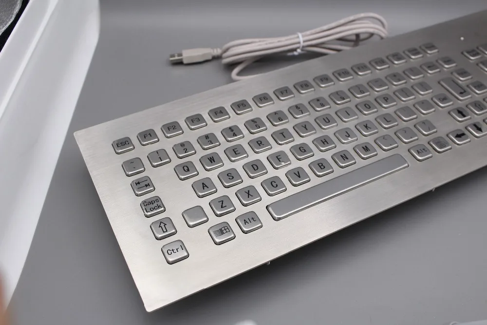 103 клавиш компьютерная клавиатура из нержавеющей стали USB металлическая