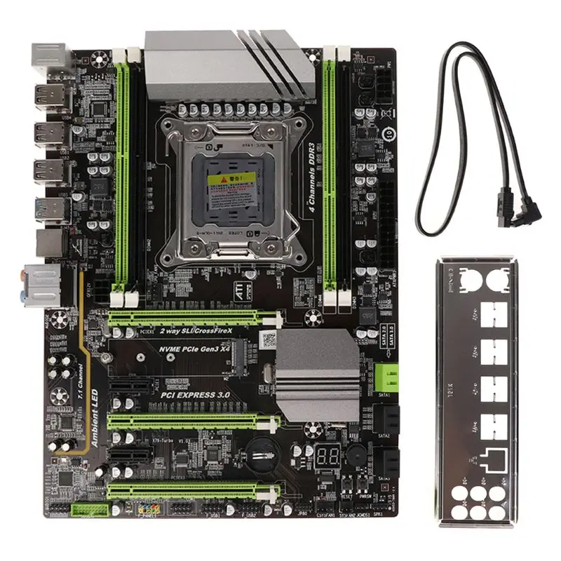 1 шт. новейший процессор X79 Turbo moederbord LGA2011 ATX USB3.0 SATA3 PCI E NVME M.2 SSD ondersteuning REG ECC geheugen en Xeon