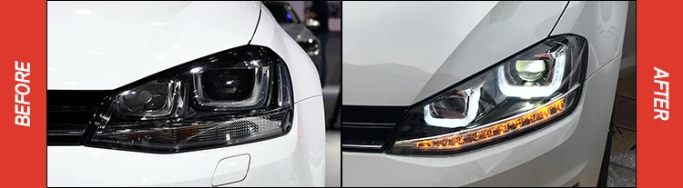 АКД стайлинга автомобилей для VW Golf 7 фары MK7 светодиодный фар R-LINE Дизайн ДХО Hid лампы Глава Ангел глаз Би ксеноновые пучка аксессуары