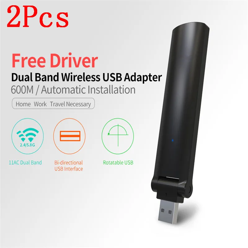 

2017 New 2Pcs High Speed 600Mbps Mini USB Wireless Wifi Adapter Wireless LAN Network Card 802.11n/g/b WiFi Receiver Adaptador