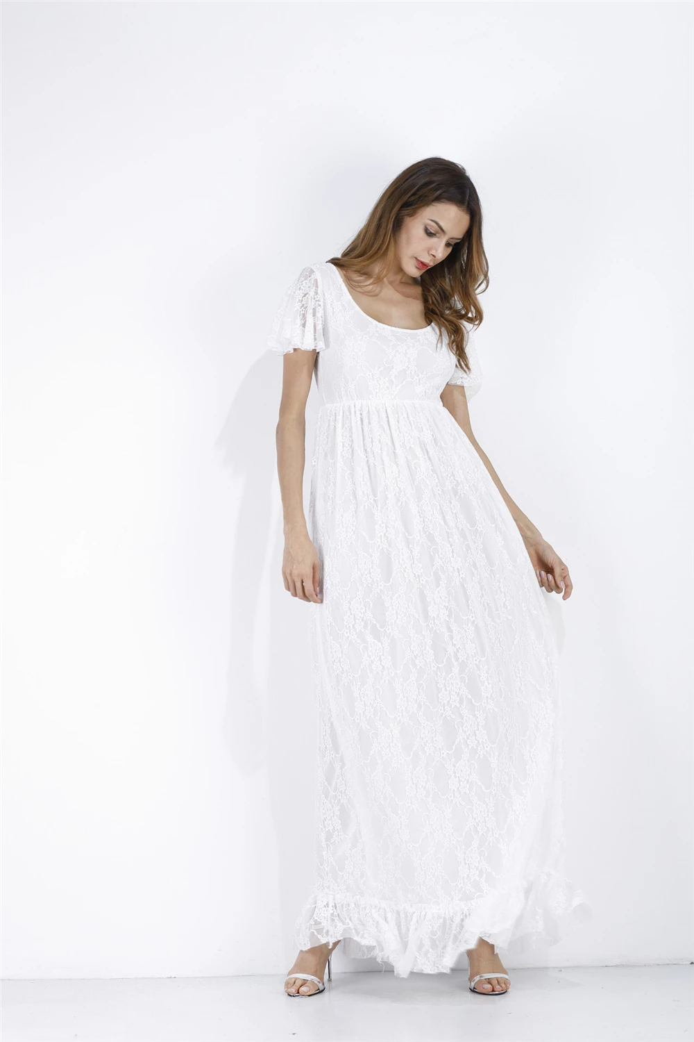 2018 Plus Size Maternity Dresses For Photo Shoot Fashion Lace Maxi Maternity Gown Dress Women Pregnancy Clothes Photography Prop (10)