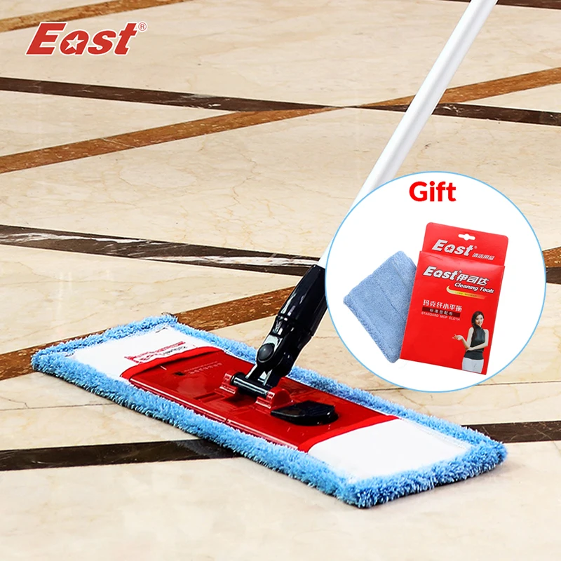 

East home floor kitchen cleaning tools Red flat telescopic mop 3 sections of pole microfiber cloth MOP