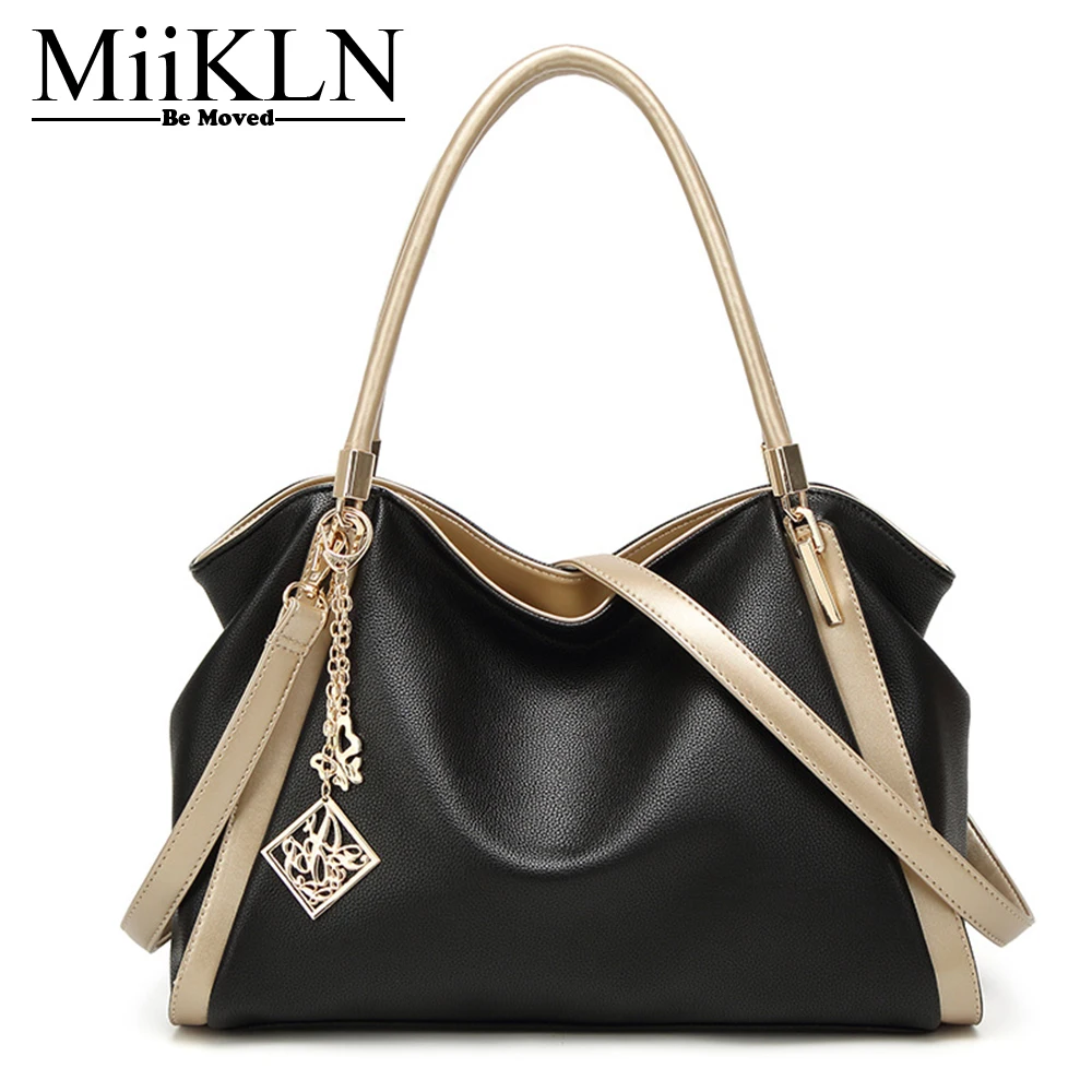 

MiiKLN Women Handbags Solid Fashion PU Leather Ladies Pouch Soft Lady Female Shoulder Bag Woman Crossbody 2017 New Bags Big Size