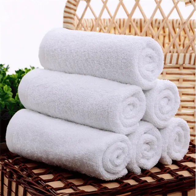 FullLove 5PCS/Lot Disposable Cotton Hotel Towels White Hand/Face Towels for Spa Beauty Salon Kitchen Dish Towels Home Textile