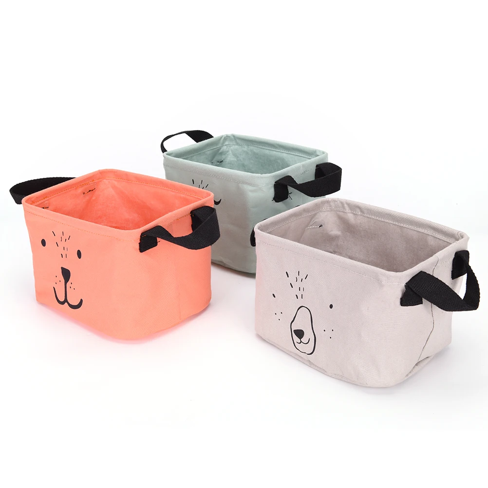 1Pcs Cotton Linen Desk Square Storage Box Jewelry Cosmetic Holder Stationery Organizer Case Bag