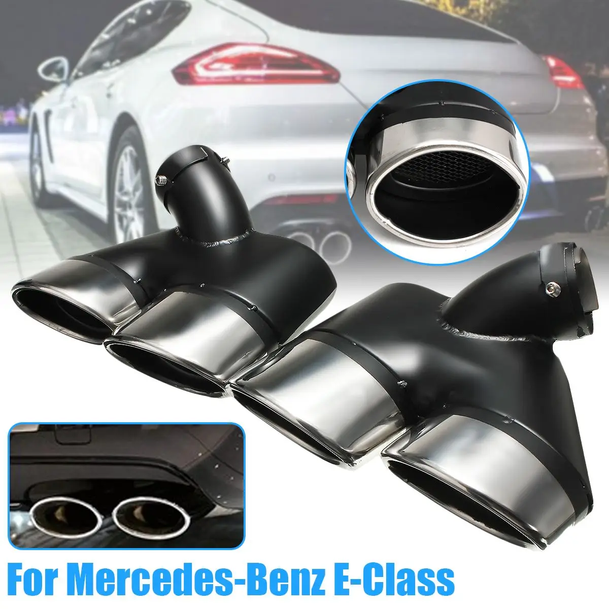 

2Pcs Car Exhaust Tip Stainless Steel Muffler Pipe For Mercedes-Benz W211 E-Class E240 E280 E320 E350 E430 For AMG 2002-2007