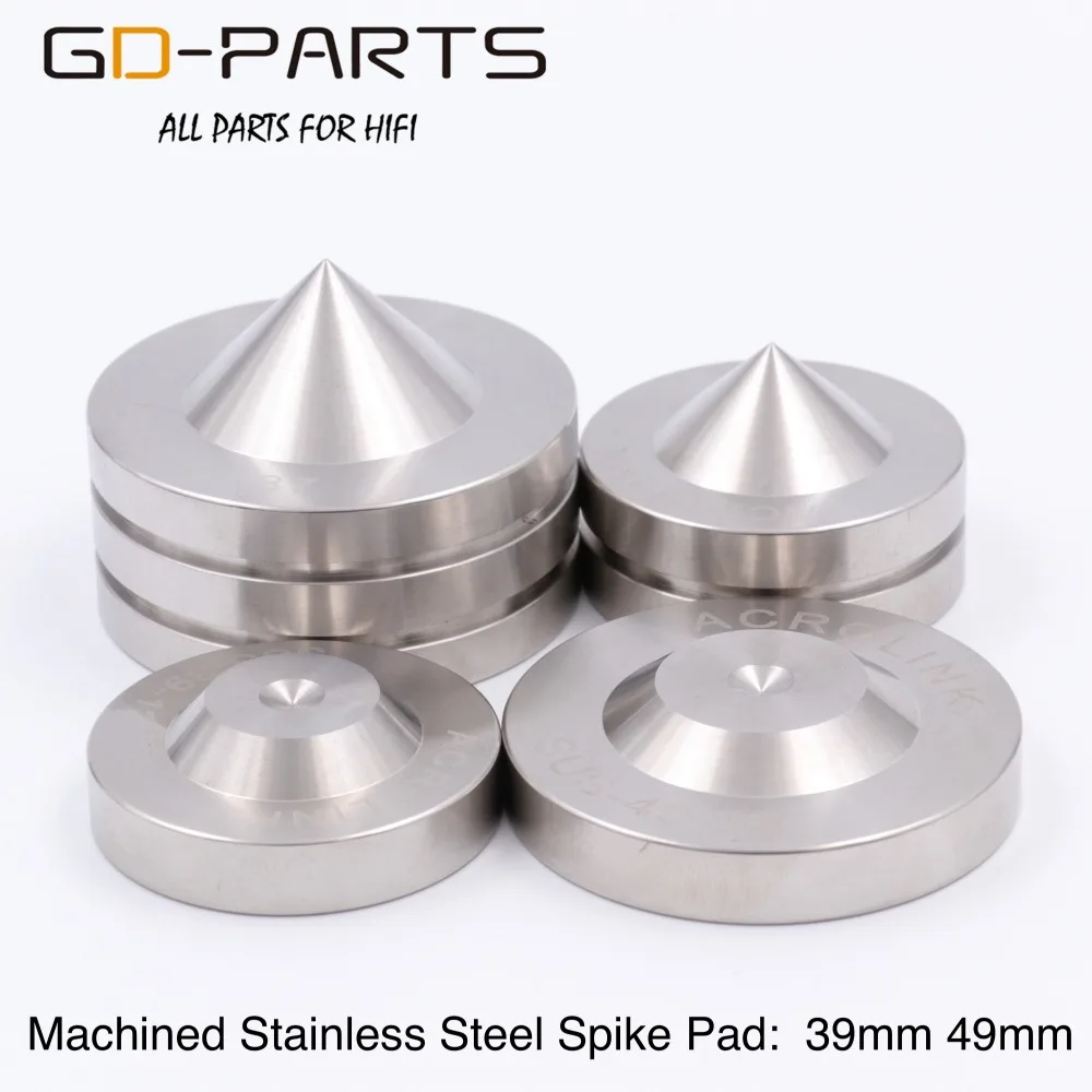 

39mm 49mm Machined Stainless Steel Speaker Spike Pad DISC Hifi Audio CD Turntable Recorder Monitor AMP Isolation Feet Stand Base