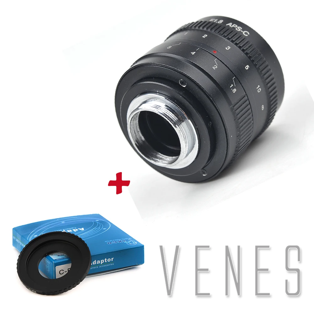 

50mm F1.8 APS-C Television TV Lens C Lens 50mm F1.8 Suit For C Mount Camera +Fuji Adapter