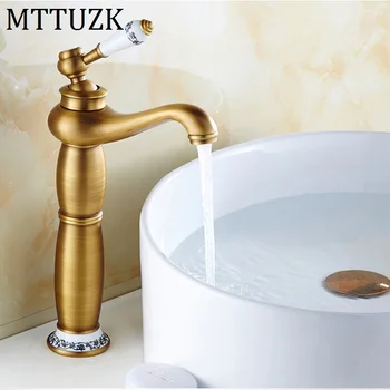 

MTTUZK Deck Mounted Bathroom Faucet Mixers Chrome finish Brass Basin Sink Faucet Single Handle bath Hot and cold mixer taps
