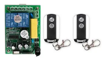 

latest AC 220V 2 CH 2CH RF Wireless Remote Control Switch System 1pcs Receiver & 2pcs 2 Keys metal waterproof Remote