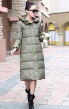 Fashion X-long women Parkas girl green down jackets winter slim blazers lovely printed jackets thick kawasak female windbreaker