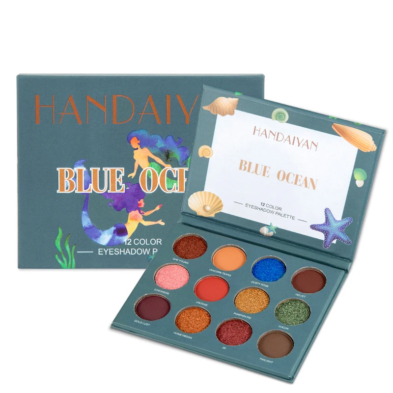 HANDAIYAN Eye Shadow Palette Natural Shimmer Matte Eyeshadow Powder 12 Color Pearlescent Eye Makeup Pallete Maquiagem TSLM2